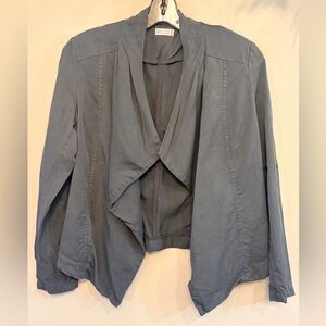 GENTLE FAWN Tencil Draped Open-Front Jacket - Dark Gray